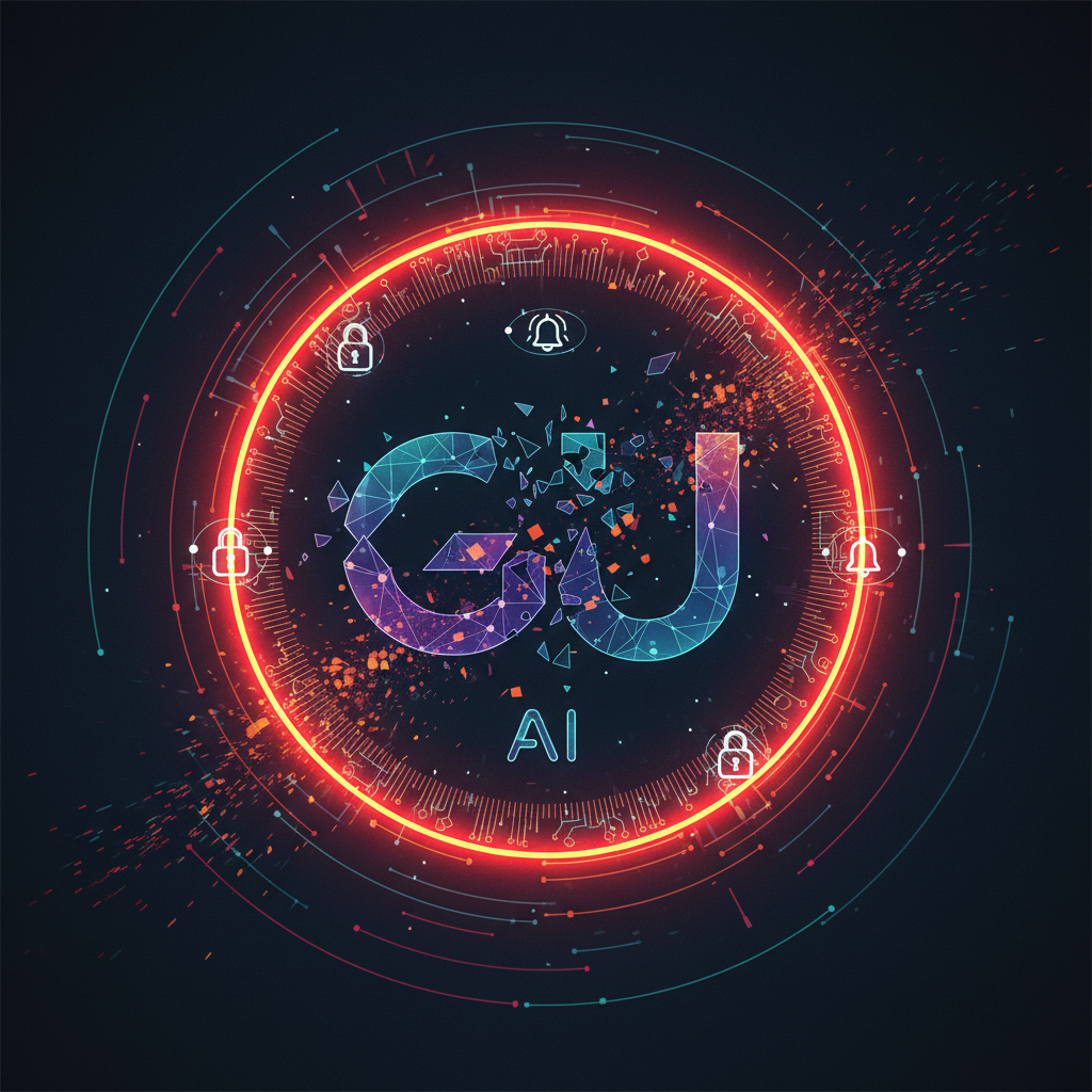 Ícone de cadeado cibernético sobreposto a uma rede, simbolizando o abuso do plano Google UK e as preocupações de segurança da OpenAI.