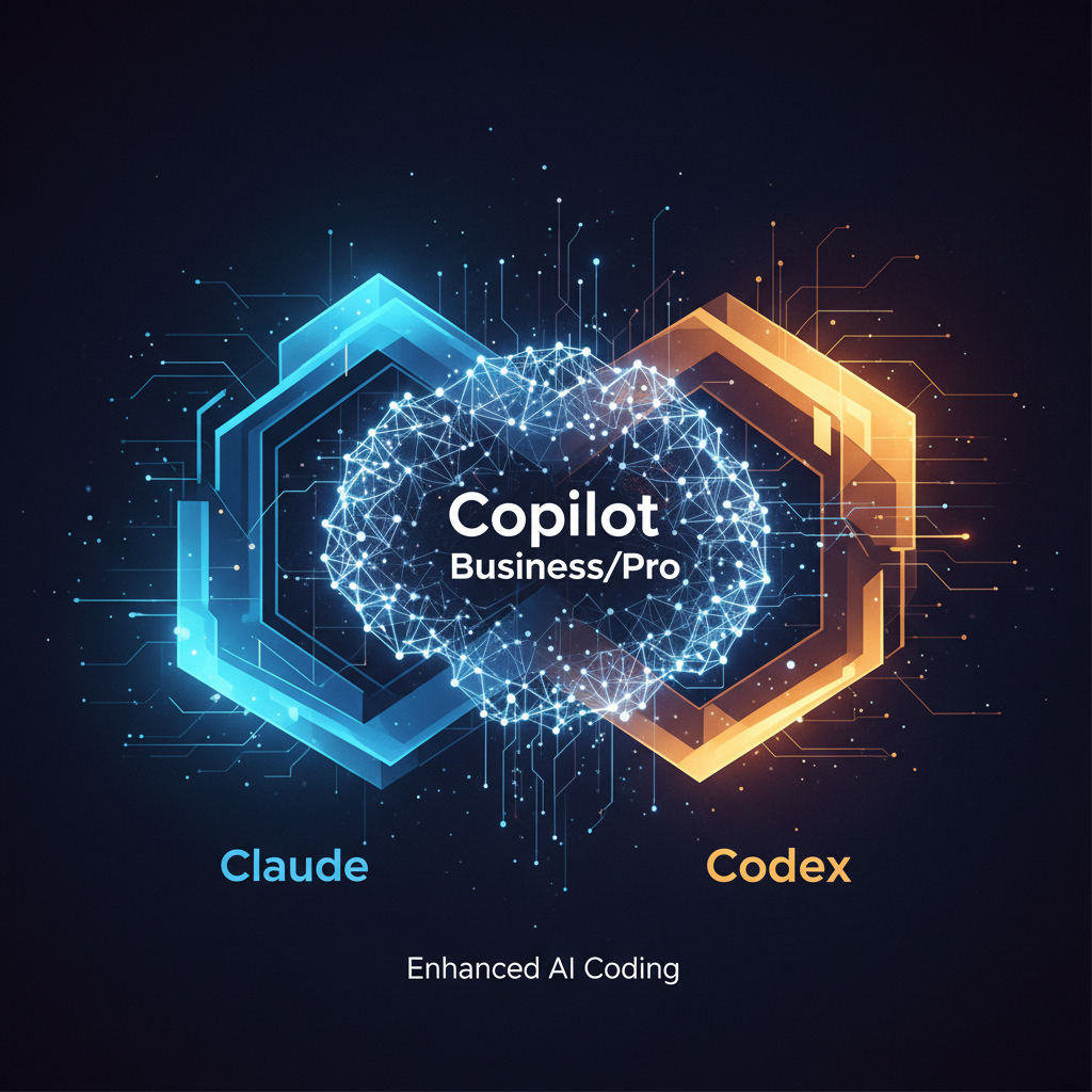 GitHub Copilot interface showing Claude and Codex AI coding agents integrated, enhancing developer workflow.