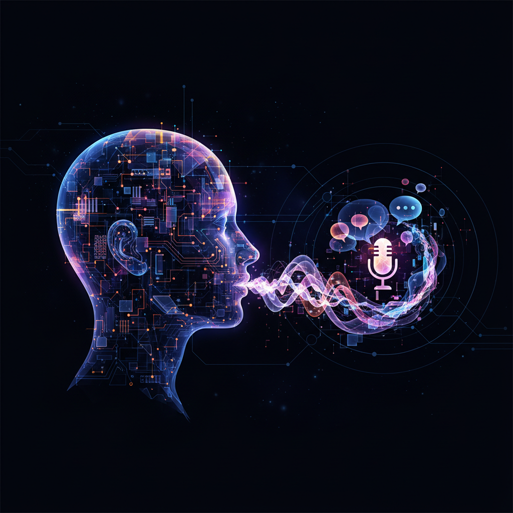 رابط حالت صوتی ChatGPT در یک تلفن همراه، که گوی آبی و نماد میکروفون را نشان میدهد.