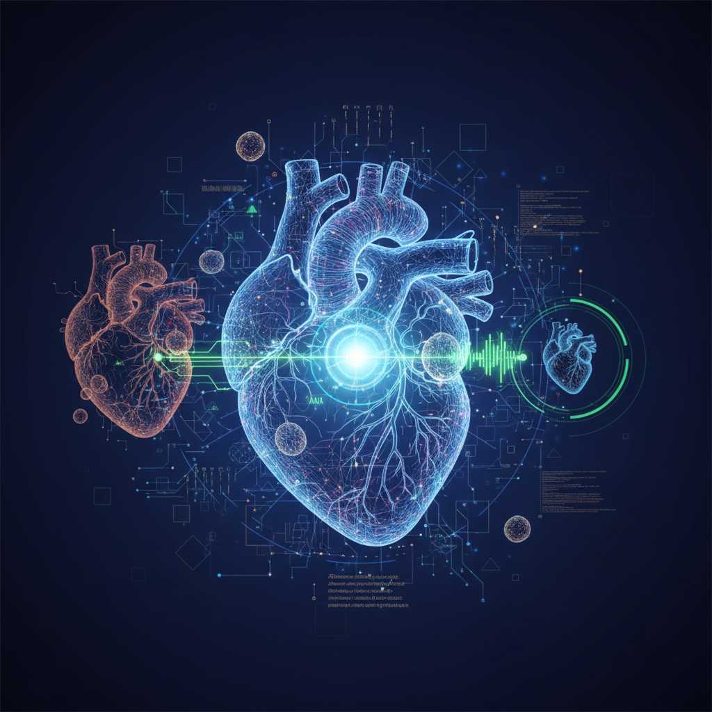 Imagem de ecocardiografia com IA usada para diagnosticar insuficiência cardíaca avançada