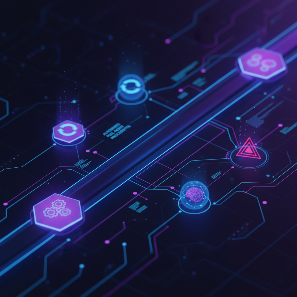 Diagrama do GitHub Agentic Workflows mostrando um agente IA triando issues e criando pull requests dentro de um pipeline GitHub Actions
