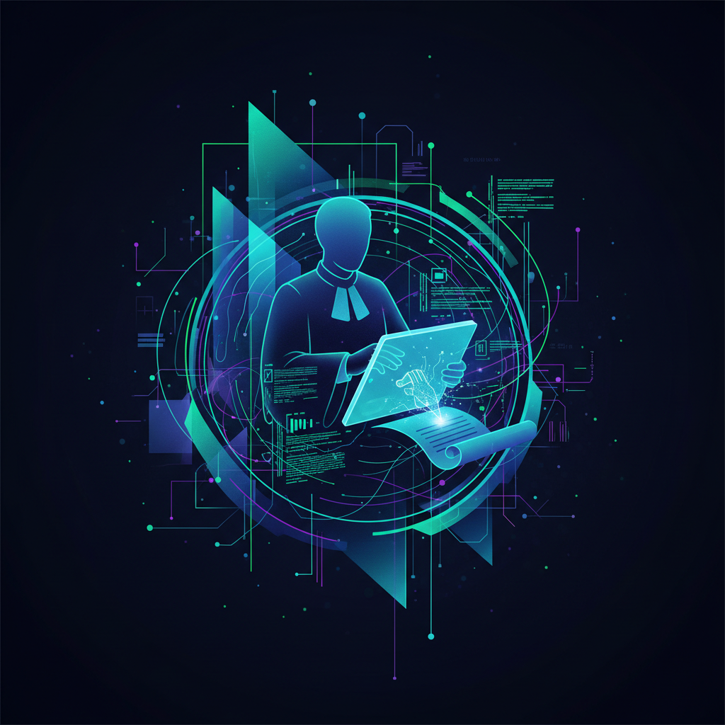 Dómsbygging Los Angeles Superior Court, sem táknar samþættingu gervigreindar í dómsferli